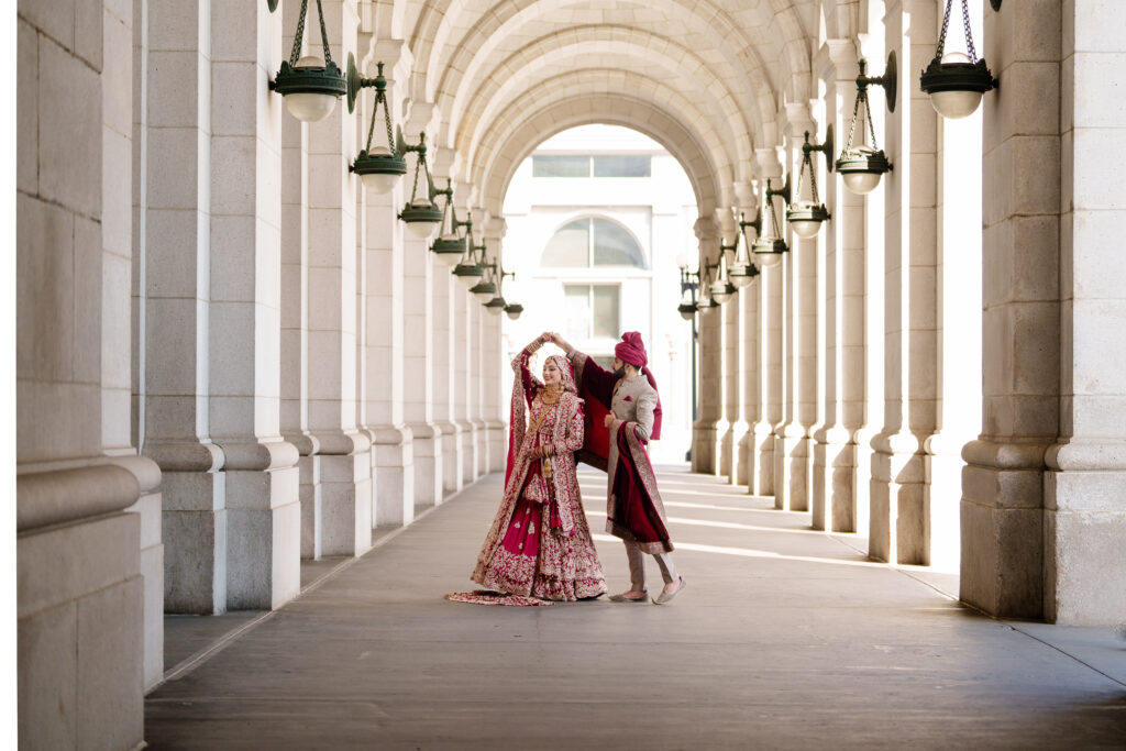 Bride and groom engagement photoshoot at Union Station, Washington, DC